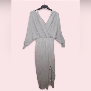SHEIN Gray Long Sleeve Knit Dress